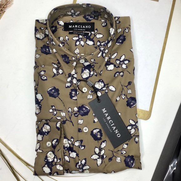 Marciano Guess Floral Cotton Shirt 40/M 41/L - Picture 8 of 16